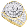 Diamond Mayan Pinky Ring 10K Yellow Gold Round Cut Fashion Pave Band 3.02 Tcw