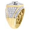 Diamond Mayan Pinky Ring 10K Yellow Gold Round Cut Fashion Pave Band 3.02 Tcw