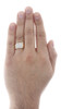 Diamond Pinky Ring 10K Yellow Gold Mens Round Cut Square Zig Zag Band 0.25 Ct.