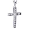 10K White Gold Ladies Round Diamond Cross Pendant 1.30" Channel Set Charm 1/2 CT.