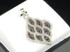 Ladies 10K White Gold Designer Black Diamond Pendant Charm For Necklace .64 Ct.