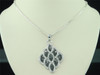 Ladies 10K White Gold Designer Black Diamond Pendant Charm For Necklace .64 Ct.