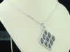Ladies 10K White Gold Designer Black Diamond Pendant Charm For Necklace .64 Ct.