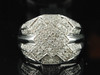 Diamond Pinky Ring Mens 10k White Gold Criss Cross Statement Band 0.75 Ct.