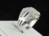 Diamond Pinky Ring Mens 10k White Gold Criss Cross Statement Band 0.75 Ct.