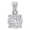 10K White Gold Diamond Circle Pendant Ladies Cluster Charm 0.17 CT.