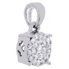 10K White Gold Diamond Circle Pendant Ladies Cluster Charm 0.17 CT.