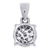 10K White Gold Diamond Circle Pendant Ladies Cluster Charm 0.17 CT.