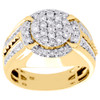 10K Yellow Gold Real Diamond Statement Pinky Ring Milgrain Rope 15mm 1.15 CT.