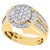 10K Yellow Gold Real Diamond Statement Pinky Ring Milgrain Rope 15mm 1.15 CT.