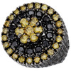 Black & Yellow Diamond Eternity Pinky Ring 10K Black Gold Fully Iced 10.77 Ct.