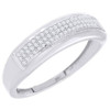 Diamond Pave Wedding Band Mens 10K White Gold Round Cut Engagement Ring 1/5 Ct.