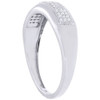 Diamond Pave Wedding Band Mens 10K White Gold Round Cut Engagement Ring 1/5 Ct.