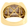 Mens 10K Yellow Gold Real Diamond Dome Square Statement Pave Pinky Ring 0.35 CT.
