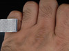 Diamond Square Pinky Ring Mens .925 Sterling Silver Round Cut Pave 0.83 Tcw.