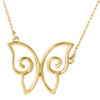 Diamond Butterfly Pendant 14K Yellow Gold Fashion Charm Cable Chain 0.20 CT.