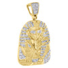 Yellow Sterling Silver Diamond Egyptian Pharaoh King Tut Pendant Charm 0.20 Ct.