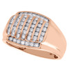 10K Rose Gold Genuine Diamond Pinky Ring Channel Set Statement Band 3/4 Ct.