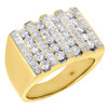 14K Yellow Gold Wedding Band Mens Round Channel Set Diamond Pinky Ring 1.50 Ct.