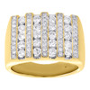 14K Yellow Gold Wedding Band Mens Round Channel Set Diamond Pinky Ring 1.50 Ct.