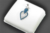 Blue Diamond Heart / Leaf Shape Pendant 10K White Gold 0.20 CT. Charm