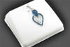 Blue Diamond Heart / Leaf Shape Pendant 10K White Gold 0.20 CT. Charm