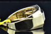 Mens 10K Yellow Gold White Round Cut Pave Diamond Domed Face Pinky Ring .30 ct.