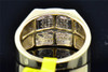 Mens 10K Yellow Gold White Round Cut Pave Diamond Domed Face Pinky Ring .30 ct.