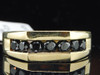 Mens 10K Yellow Gold Black Diamond Engagement Ring Wedding Anniversary Band Set