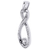 Double Infinity Diamond Pendant White Gold Round Charm 0.16 Ct.