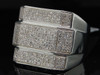 Diamond Square Pinky Ring Mens .925 Sterling Silver Round Pave Design 1.10 Tcw