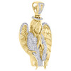 anhänger „Betender Engel“ aus 10-karätigem Gelbgold mit Diamanten, 1,90 Zoll, Pavé-Charm für Herren, 1,23 ct.