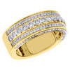 Mens 10K Yellow Gold Round Diamond Wedding Band Ring 9.25mm Bezel Set 1.75 Ct.