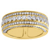 Mens 10K Yellow Gold Round Diamond Wedding Band Ring 9.25mm Bezel Set 1.75 Ct.