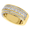 Mens 10K Yellow Gold Round Diamond Wedding Band Ring 9.25mm Bezel Set 1.75 Ct.