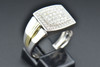 Diamond Wedding Band 14K White Gold Round Cut 0.77 Ct Men's Two Tone Ring