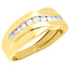 Diamond Wedding Band 10K Yellow Gold Round Men's Anniversary Ring 0.25 Ct.