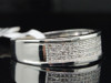 MENS 10K WHITE GOLD .25 CT PAVE DIAMOND WEDDING BAND