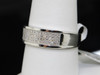 MENS 10K WHITE GOLD .25 CT PAVE DIAMOND WEDDING BAND