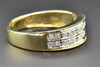 Diamond Wedding Band 10K Yellow Gold Round Cut Mens 2 Row Textured Ring 0.24 Ct