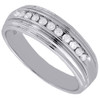 Mens Diamond Wedding Band .925 Sterling Silver Engagement Ring 0.25 Ct.
