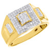 Diamond Pinky Ring Fashion Statement Band Mens Yellow Gold Round Pave 0.25 Ct.