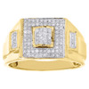 Diamond Pinky Ring Fashion Statement Band Mens Yellow Gold Round Pave 0.25 Ct.