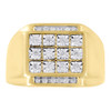 10K Yellow Gold Mens Round Cut Diamond Square Fashion Pinky Ring Band 0.25 Ct.