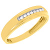 10K Yellow Gold Round Diamond Wedding Band Channel Set Engagement Ring 0.08 Ct.