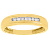 10K Yellow Gold Round Diamond Wedding Band Channel Set Engagement Ring 0.08 Ct.