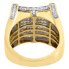 10K Yellow Gold Princess Cut Diamond Mens XL Square Pinky Statement Ring 2 Ct.