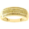 Yellow Diamond Wedding Band Men's 10K Gold Round Cut Pave Engagement Ring .30 Ct