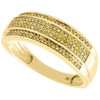 Yellow Diamond Wedding Band Men's 10K Gold Round Cut Pave Engagement Ring .30 Ct