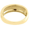 Yellow Diamond Wedding Band Men's 10K Gold Round Cut Pave Engagement Ring .30 Ct